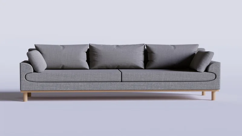 Canapé convertible gris anthracite dans un salon contemporain épuré